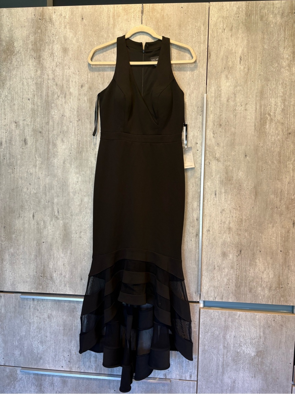 Nordstrom Black Sleeveless High-Low Ruffle Hem Dress